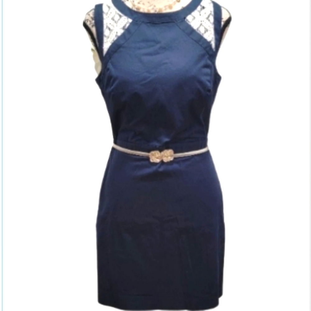 ANN TAYLOR NAVY BLUE DRESS